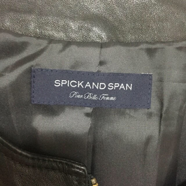 Spick & Span(スピックアンドスパン)のスピック&スパン★レザージャケット★ブラック レディースのジャケット/アウター(ノーカラージャケット)の商品写真