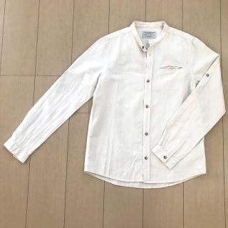 ザラ(ZARA)のZARA KIDS  コットンリネン スタンドカラー２way シャツ 150cm(ブラウス)