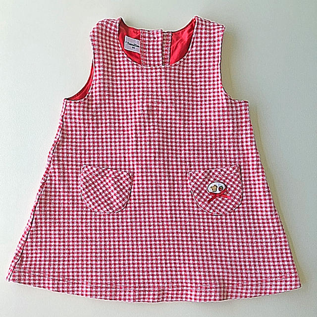 familiar(ファミリア)のfamiliar チェックワンピース 90 キッズ/ベビー/マタニティのキッズ服女の子用(90cm~)(ワンピース)の商品写真