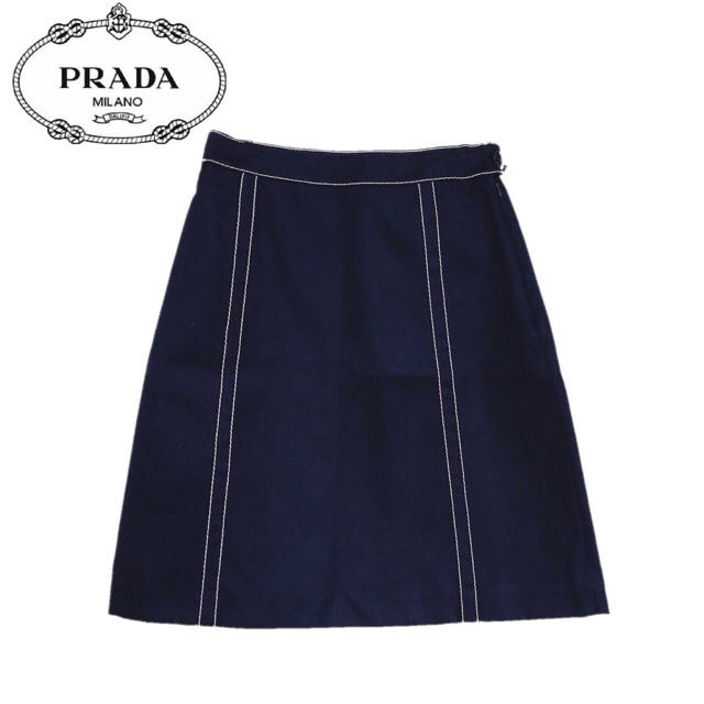 PRADA - 【新品】確実正規品 PRADA プラダ デニム スカート ネイビー　TG38 S