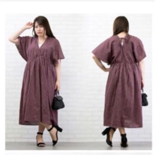 クレット(clette)の大きいサイズ カシュクール ワンピース  4L 新品(ひざ丈ワンピース)