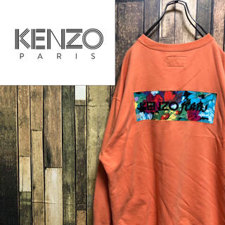 ケンゾー(KENZO)の【激レア】ケンゾージーンズ☆トロピカル柄刺繍ビッグボックスロゴスウェット 90s(スウェット)