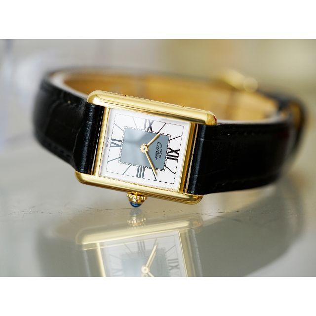 人気ブランドの マスト カルティエ 美品 Cartier タンク Cartier SM グレー 腕時計