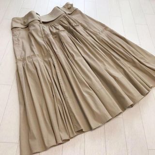 マックスマーラ(Max Mara)の美品 スポーツマックス ギャザー切替 フレアスカート 36(ひざ丈スカート)