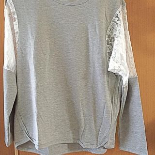 袖レースカットソー