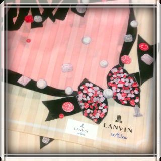 ランバンオンブルー(LANVIN en Bleu)の㉒　LANVIN　新品　ハンカチ  ランバン お弁当包み　ピンク 日本製　リボン(ハンカチ)