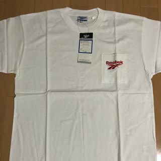 リーボック(Reebok)のリーボック   ポケット付きTシャツ  Lサイズ  白/赤(Tシャツ/カットソー(半袖/袖なし))