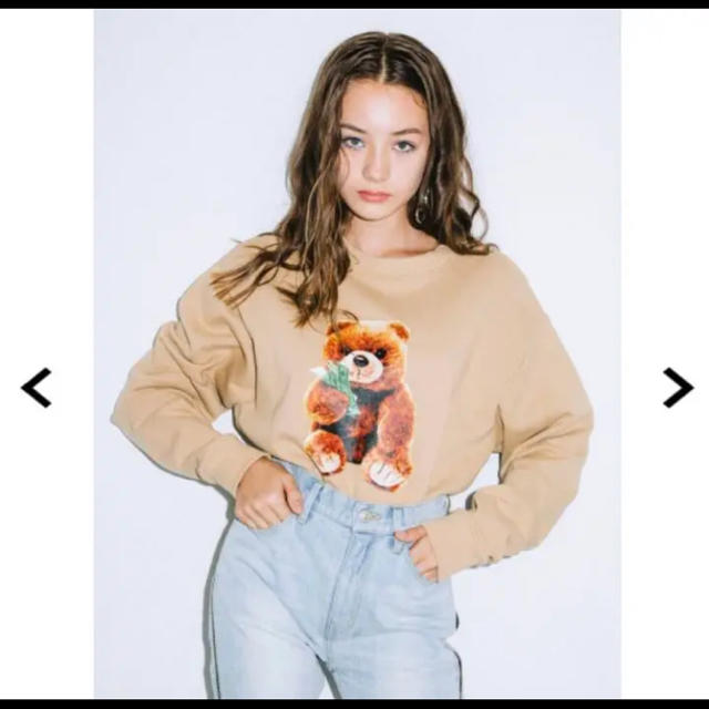 最終値下げ◆xgirly TEDDY BEAR CREW SWEAT TOP