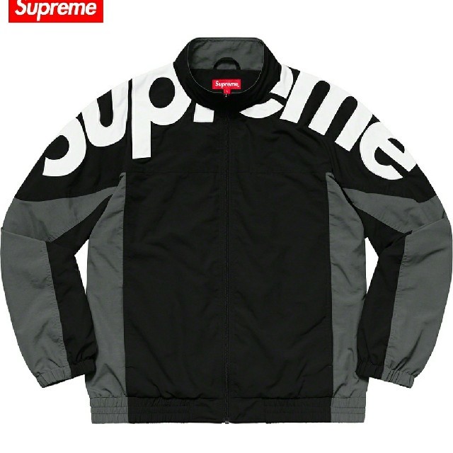 supreme  Shoulder Logo Track Jacket 黒 XLナイロンジャケット