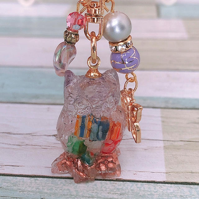 フクロウさんオルゴナイト☆キーチャーム