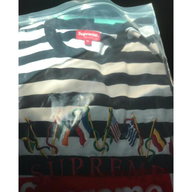 人気新品 supreme - Supreme XL ほぼ定価今日まで出品 Flags 白黒ストライプ Tシャツ/カットソー(七分/長袖)