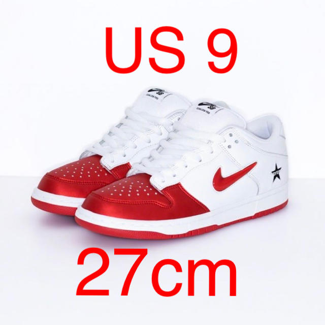 Supreme®/Nike® SB Dunk Low Red 27cm