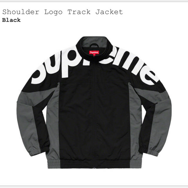 ジャケット/アウターsupreme shoulder logo track jacket black