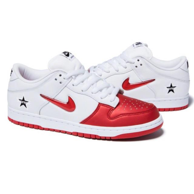 nike supreme sb dunk low 26cm red 赤