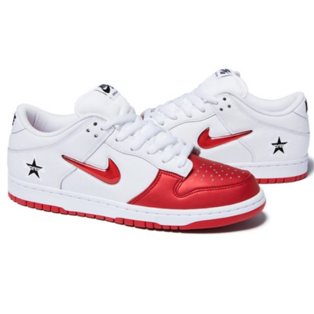 26.5cm supreme nike SB Dunk Low white