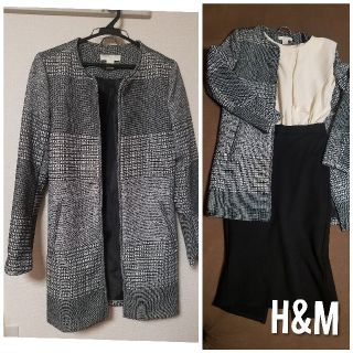 エイチアンドエム(H&M)のH&M コート　ジャケット　手洗い可　ノーカラー(ロングコート)