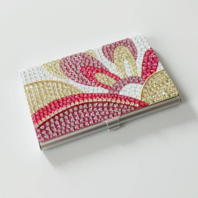 クリスタルデコ 名刺ケース ハンドメイドのファッション小物(キーケース/名刺入れ)の商品写真
