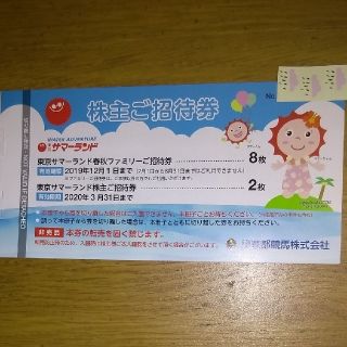 7枚 サマーランド 株主優待フリーパス(プール)