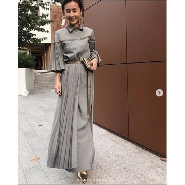 Ameri VINTAGE PLEATS BELT LAYERED DRESS 【日本産】 60.0%OFF