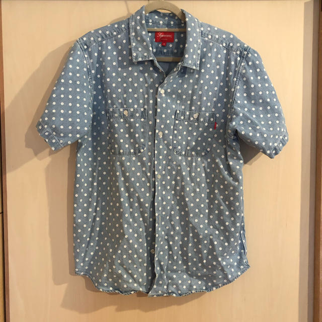 Supreme Polka Dot Denim Shirts 水色M シャツ