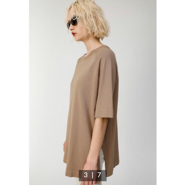 moussy(マウジー)のmoussy  SIDE SLIT LONG KNIT TEE レディースのトップス(Tシャツ(半袖/袖なし))の商品写真