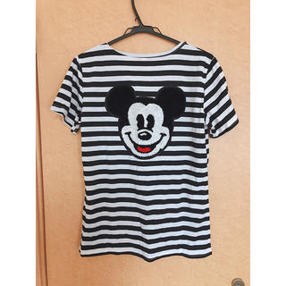 ディズニー(Disney)のミッキー ボーダーTシャツ☆上下セット(Tシャツ(半袖/袖なし))