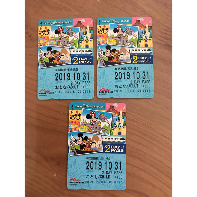 Disney(ディズニー)のディズニーリゾートライン 2DAY PASS チケットの施設利用券(遊園地/テーマパーク)の商品写真