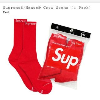 シュプリーム(Supreme)のSupreme / Hanes Crew Socks RED 赤 １足(ソックス)