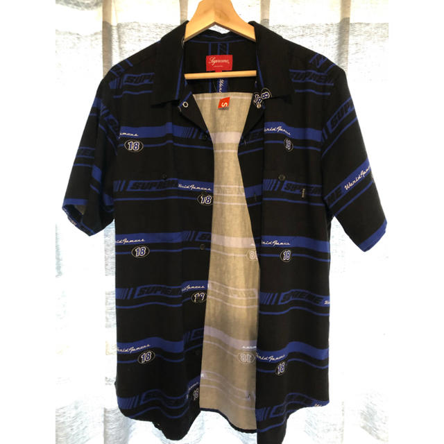 supreme striped racing work shirt シュプ - シャツ