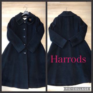 ハロッズ(Harrods)のジャスミンティ様ご専用です♡ハロッズコサージュ付きロングコート♡(ロングコート)