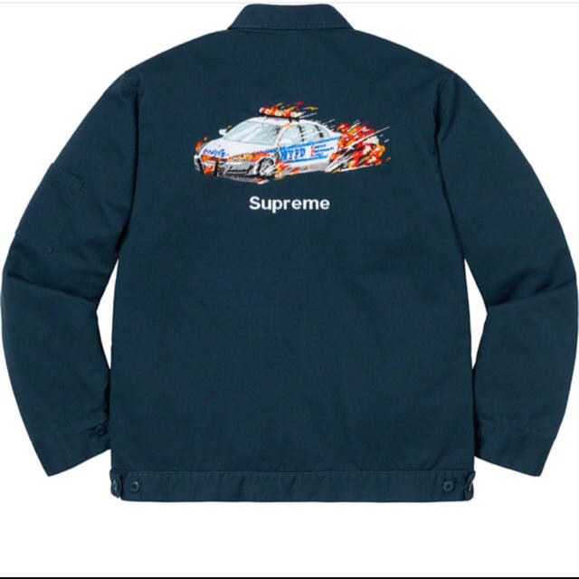 Supreme(シュプリーム)のcop car emboirdered work jacket Lサイズnavy メンズのジャケット/アウター(ブルゾン)の商品写真