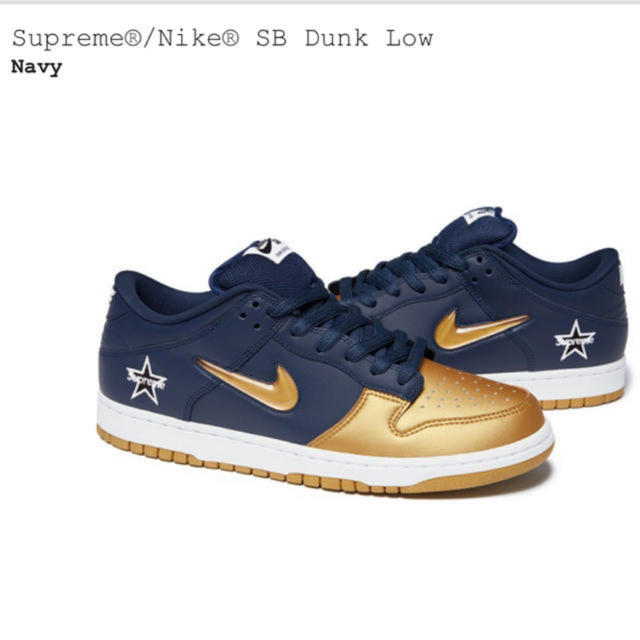 26cm navy Supreme Nike SB Dunk low