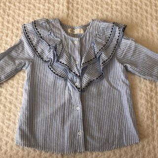 ザラキッズ(ZARA KIDS)のZara baby 長袖 フリル付き シャツ ブラウス(ブラウス)