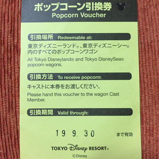 ディズニー(Disney)のディズニーポップコン引換券(その他)