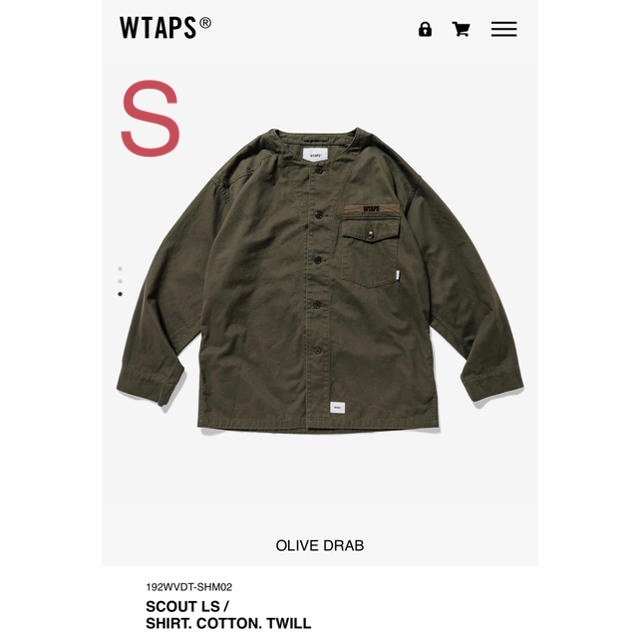 19AW WTAPS SCOUT LS SHIRT OD S