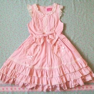 アンジェリックプリティー(Angelic Pretty)のsweetくまちゃんジャンパースカート(ひざ丈ワンピース)