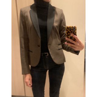 ザラ(ZARA)のZARA ブラウンチェック ジャケット(テーラードジャケット)