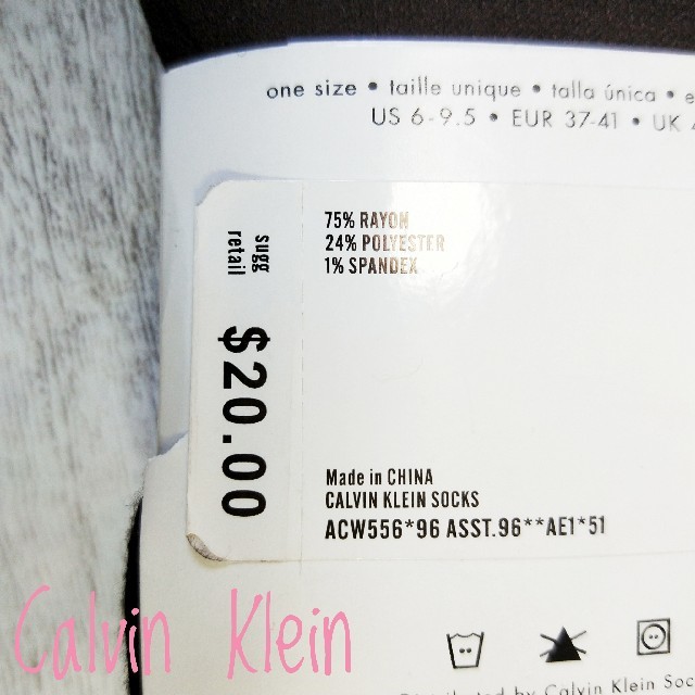 Calvin Klein(カルバンクライン)の欧米限定品☆定価＄20ドル カルバンクライン 靴下 ソックス 3足組 CK 3P レディースのレッグウェア(ソックス)の商品写真