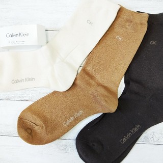 カルバンクライン(Calvin Klein)の欧米限定品☆定価＄20ドル カルバンクライン 靴下 ソックス 3足組 CK 3P(ソックス)