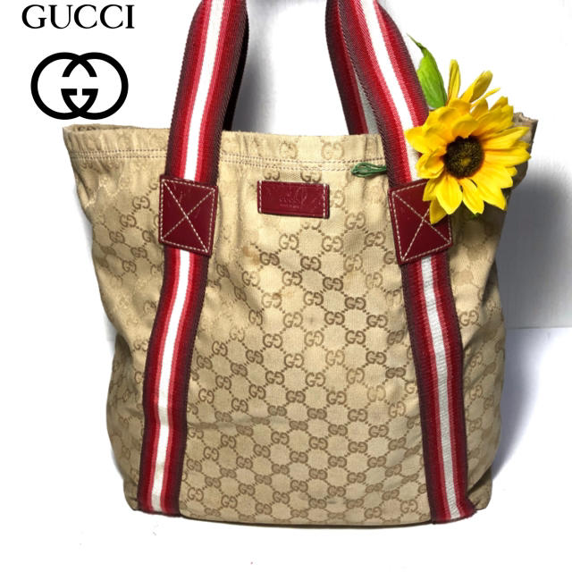 Gucci(グッチ)の【レアカラー⭐️コスパ】 グッチ シェリーライン トートバッグ ハンドバッグ レディースのバッグ(トートバッグ)の商品写真