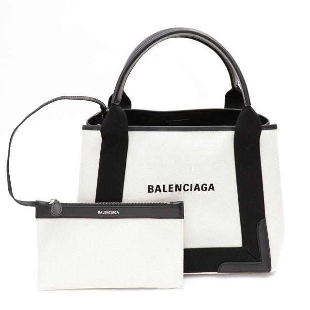 Balenciaga - 新品 バレンシアガ ネイビーカバ S トートバッグ キャンバス バッグ ベージュ