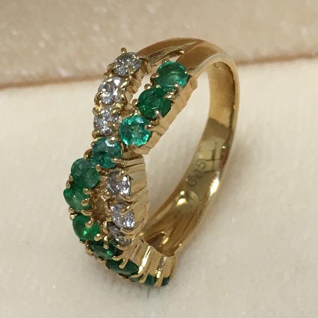 K18 エメラルド ダイヤモンド リング・指輪の通販 by しらゆきShop's shop｜ラクマ