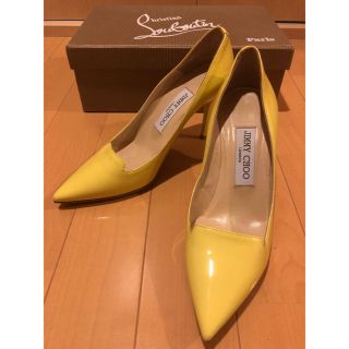 ジミーチュウ(JIMMY CHOO)のSale❣️ジミーチュウ イエロー パテント パンプス  (ハイヒール/パンプス)