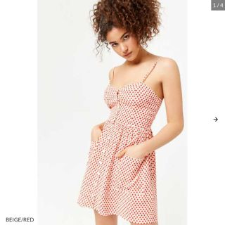 フォーエバートゥエンティーワン(FOREVER 21)のForever 21♡ポルカドットフロントボタンキャミワンピース (ミニワンピース)