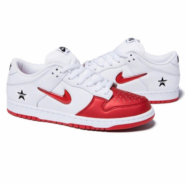 27.5cm Supreme Nike  Dunk Low White Red