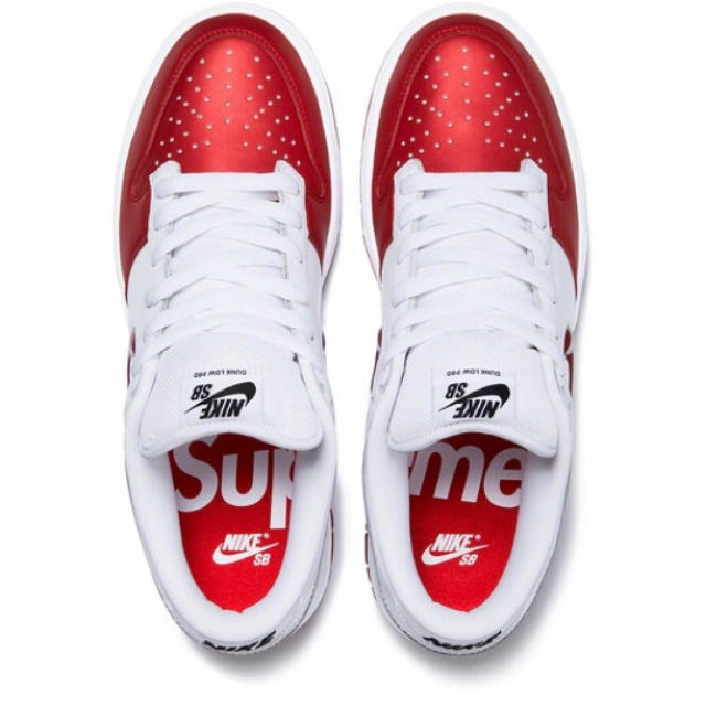 27.5cm Supreme Nike  Dunk Low White Red