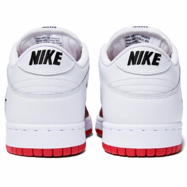 27.5cm Supreme Nike  Dunk Low White Red