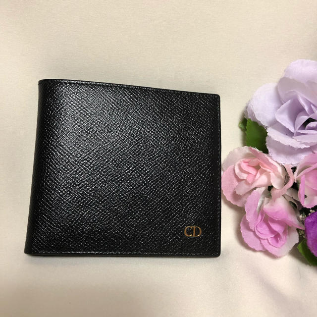 Christian Dior(クリスチャンディオール)の☆正規品☆Dior☆ゆうき様専用☆2つ折り財布 レザー ブラック 美品 メンズのファッション小物(折り財布)の商品写真