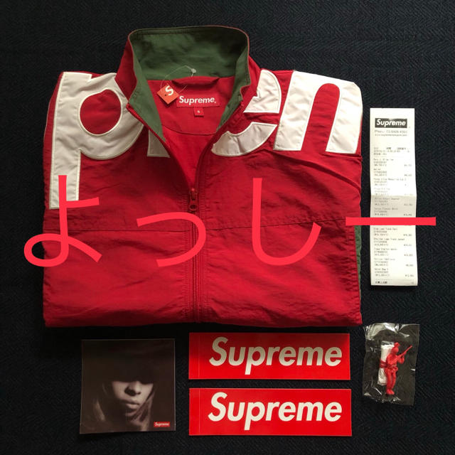 赤 S Supreme Shoulder Logo Track Jacket