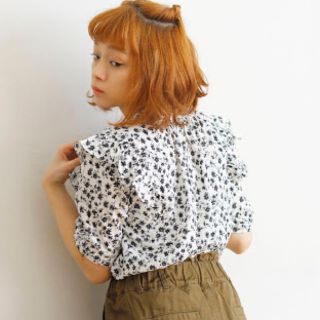 クリスプ(Crisp)の▽round frill flower blouse(シャツ/ブラウス(半袖/袖なし))